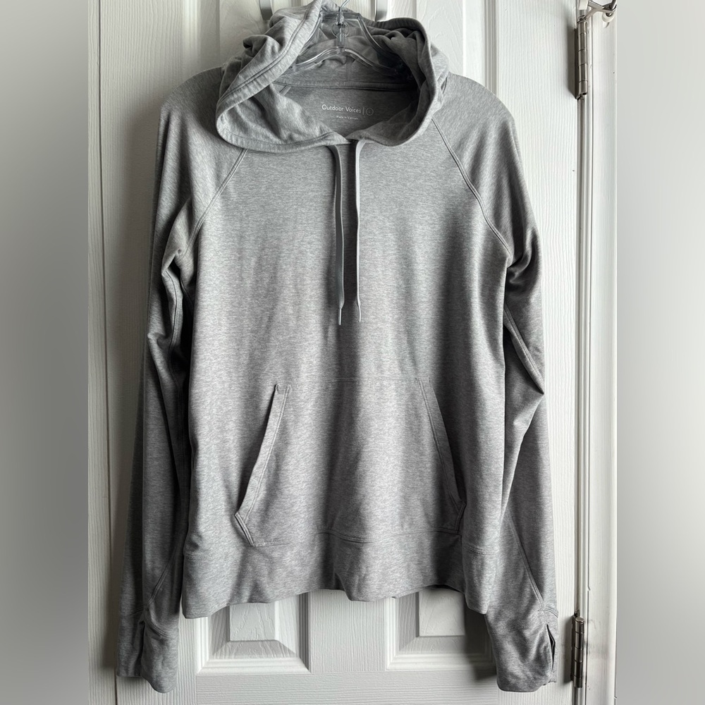 Outdoor Voices Cloudknit Hoodie In Fog Large